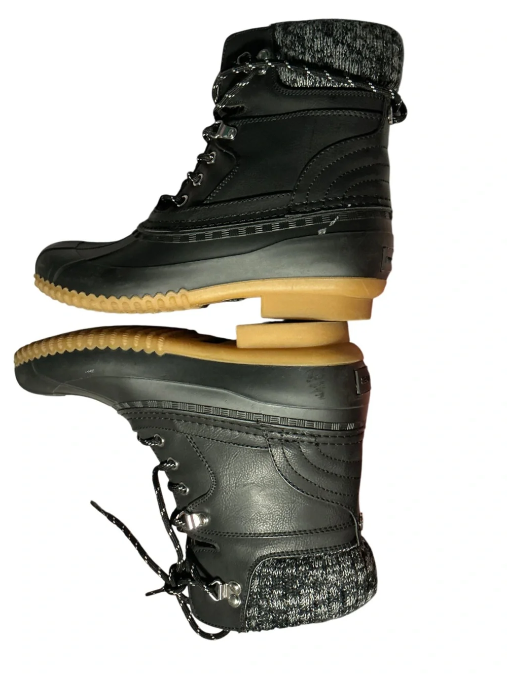 Tommy Hilfiger Twrain Black Lace up Duck Boots